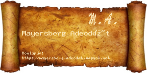 Mayersberg Adeodát névjegykártya